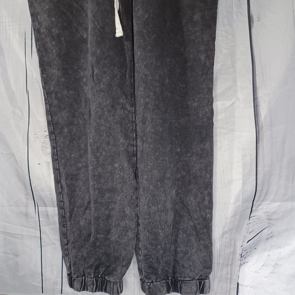 Lane 201 Faded Black Off The Shoulder Jumpsuit with Drawstring - Picture 7 of 14